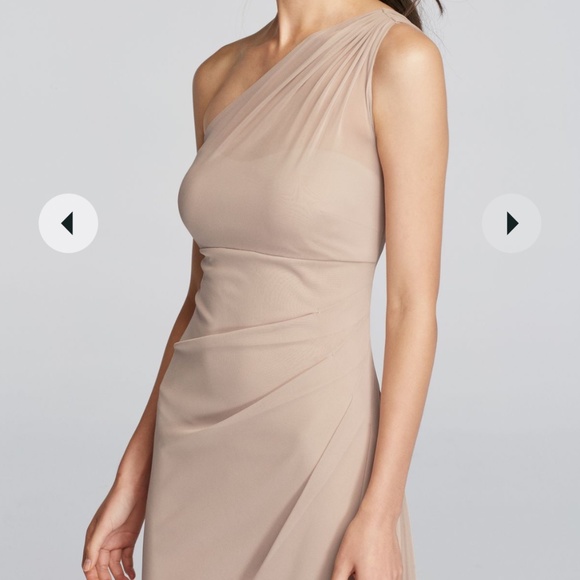 david's bridal champagne bridesmaid dresses David's Bridal Champagne Cream Wedding/Bridesmaid Gown - XS, S - Sheath,  A-line